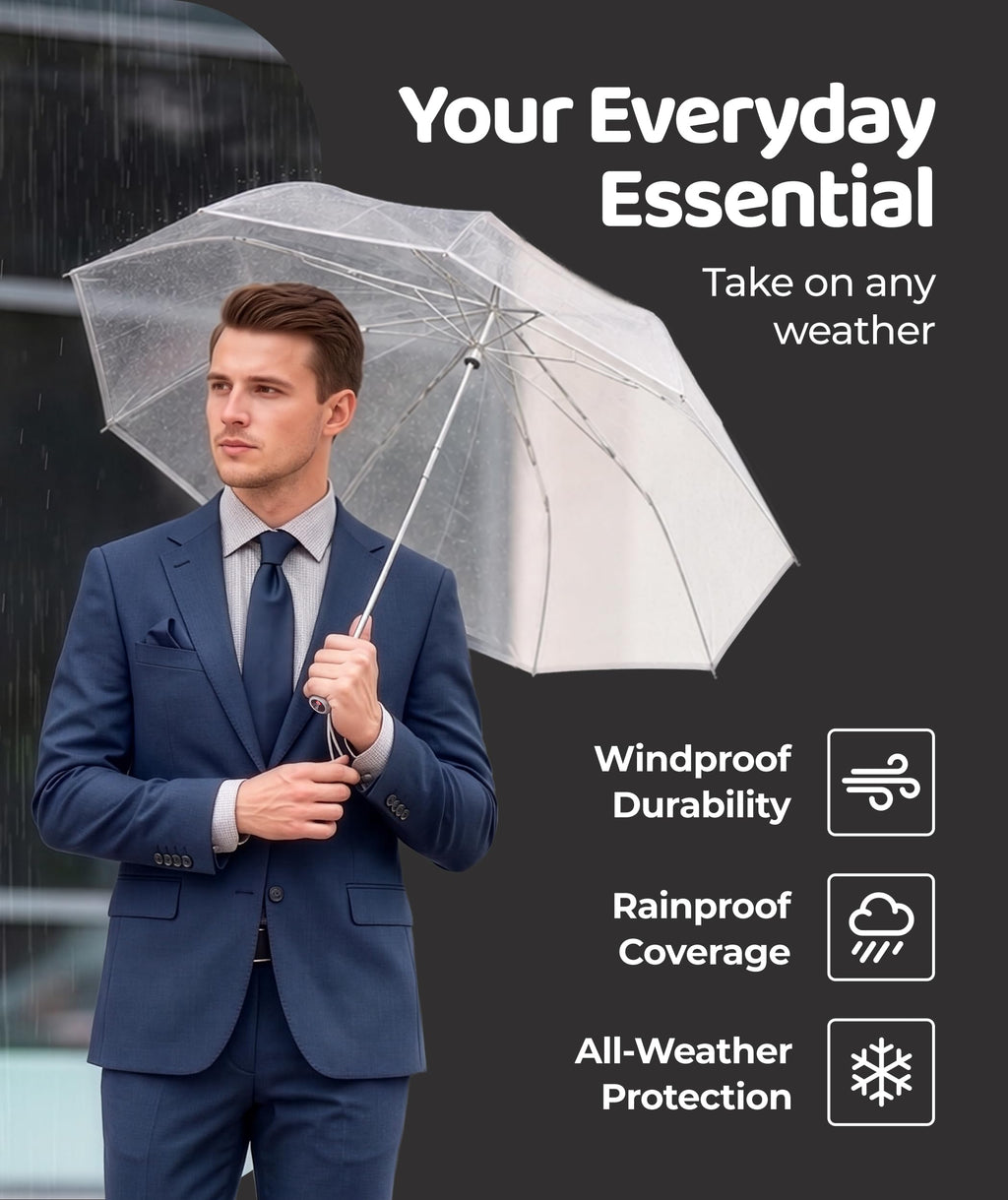 Windproof Travel Umbrella - Compact & Withstands Winds up to 100MPH, Strongest Premium Auto Folding Umbrella for Rain and Sun - Durable, Light & Portable for Women & Men, Fits Backpack & Cars Jansha Store