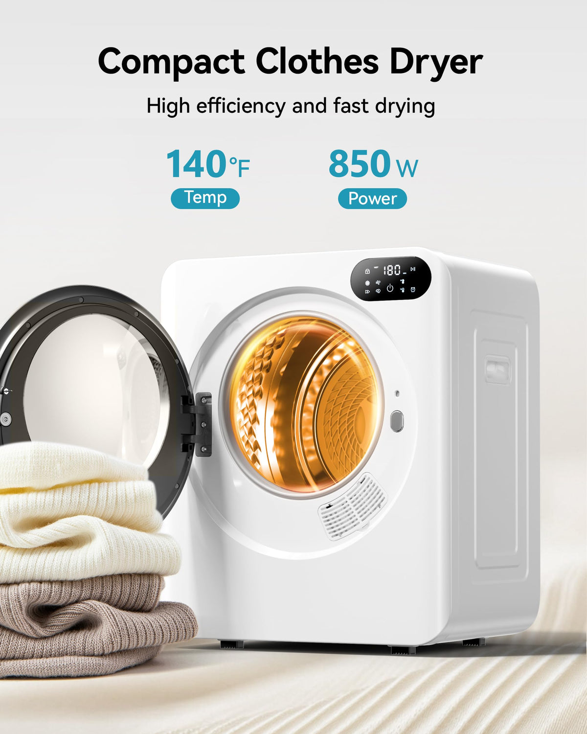 3.5 Cu. Ft. Protable Clothes Dryers with LED Control Jansha Store