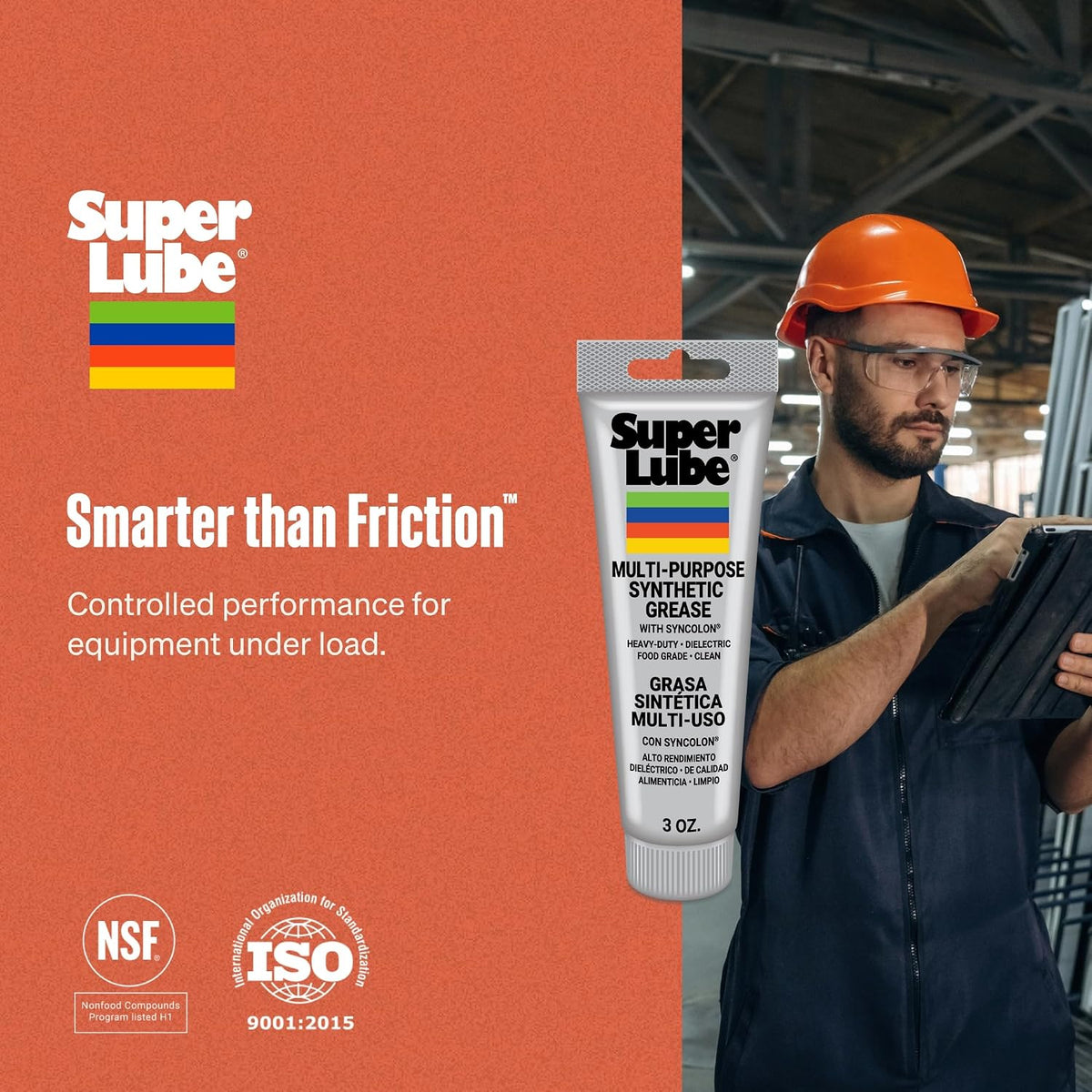 Super Lube Multi-Purpose Synthetic Grease w/ Syncolon - High Temperature, Water & Corrosion Resistant Grease - Workshop & Industrial Use - Food Grade - Translucent White - Tube - 3 oz (21030) Jansha Store