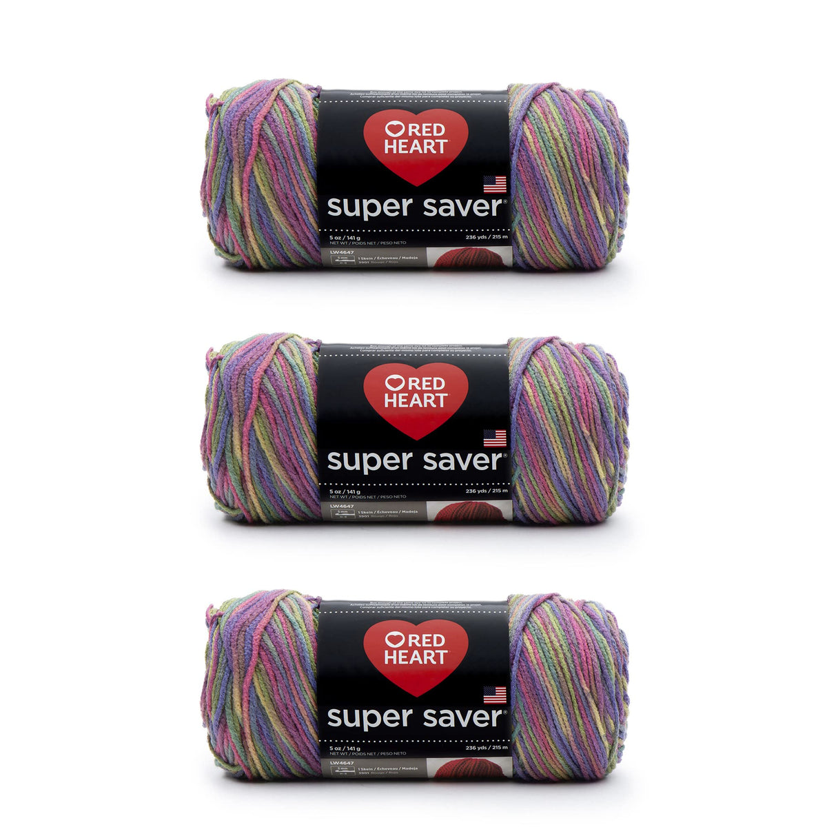 Red Heart Super Saver Yarn for Crocheting & Knitting, Medium Thyme, 3-Pack Jansha Store