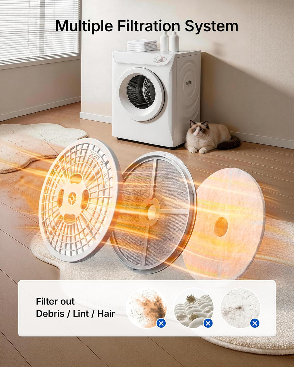 3.5 Cu. Ft. Portable Clothes Dryer for Laundry Jansha Store