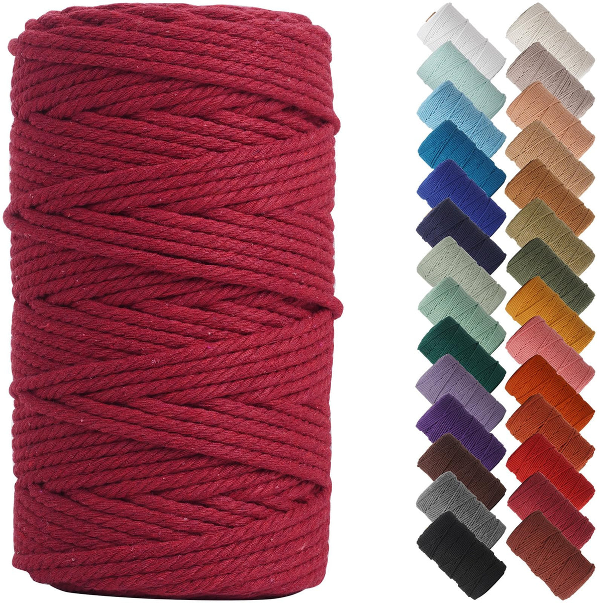 NOANTA Baby Blue Macrame Cord 3mm x 109yards, Cotton Rope Macrame Yarn Jansha Store