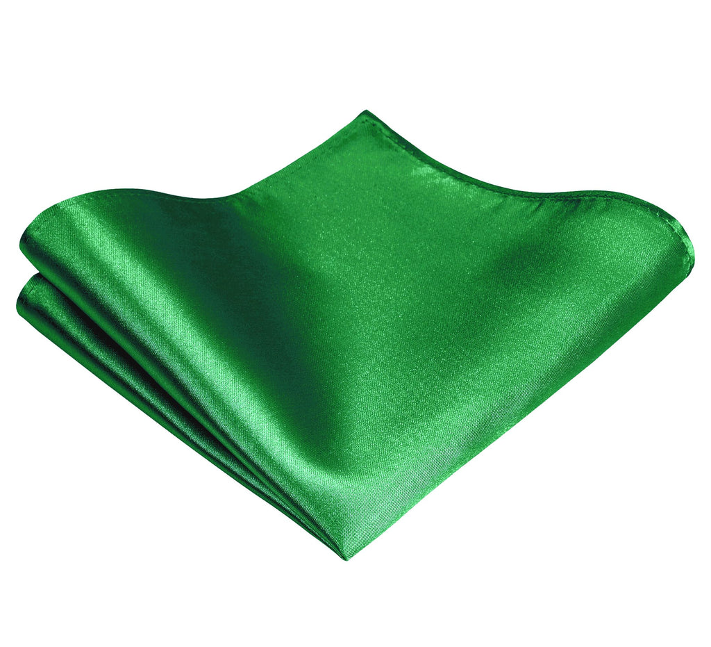 TIE G Solid Satin Woven dyed Color Formal Black Necktie and Pocket Square Sets in Gift Box Jansha Store