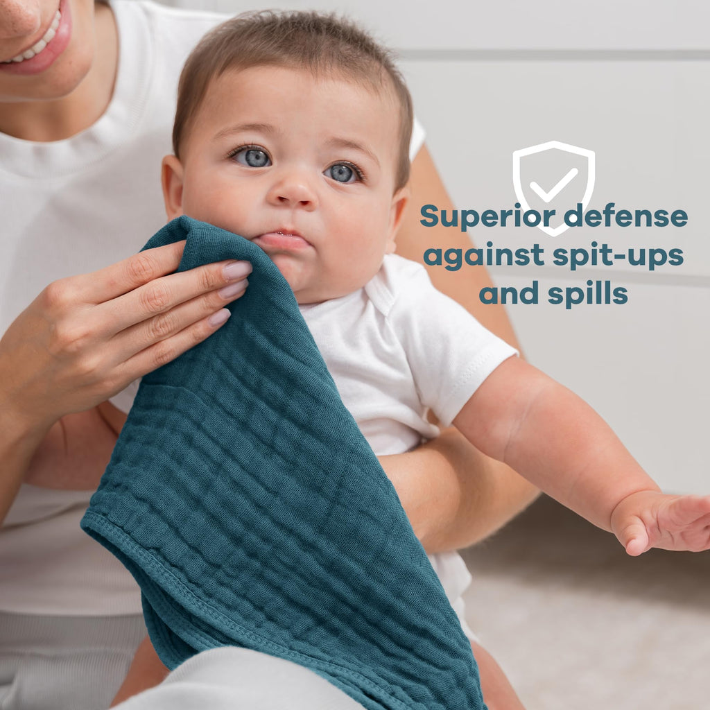 Comfy Cubs Muslin Burp Cloths 20x10" 6 Pack, Baby Burp Cloths - Cream Jansha Store