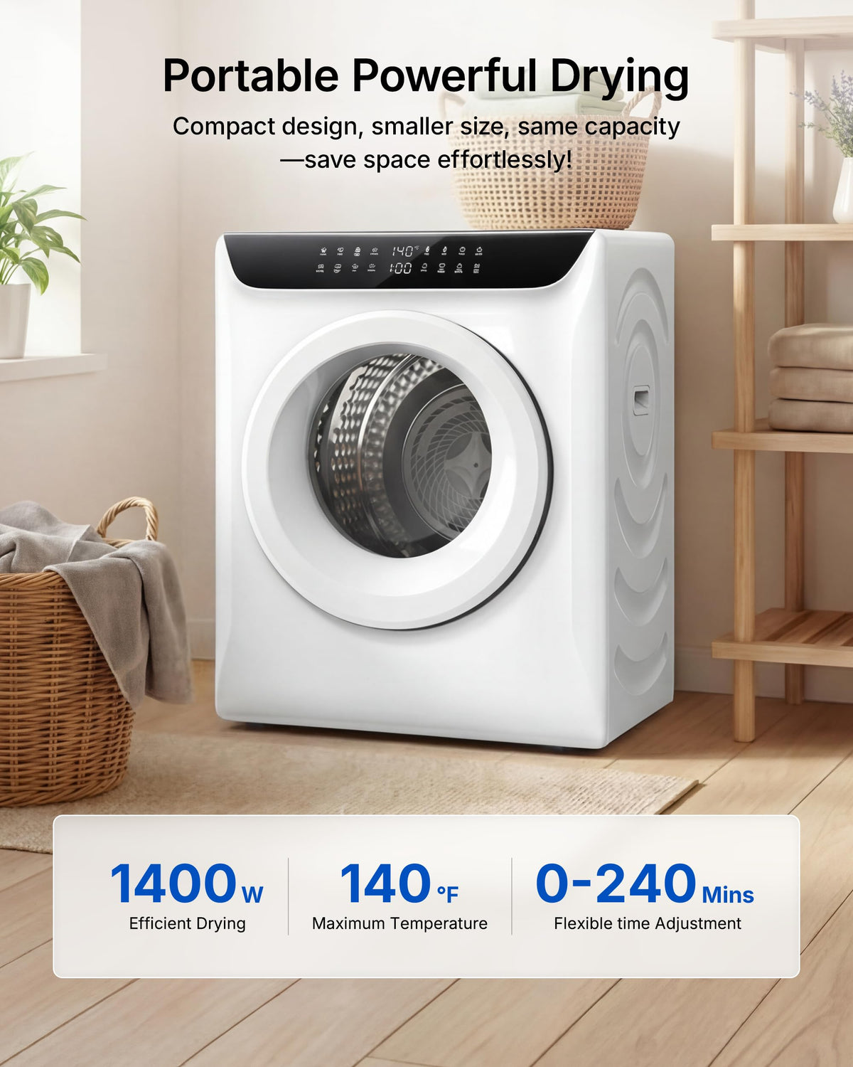 3.5 Cu. Ft. Portable Clothes Dryer for Laundry Jansha Store