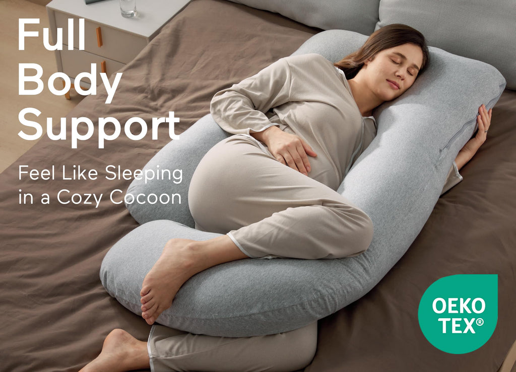 Momcozy Pregnancy Pillow for Sleeping - U Shaped Full Body Maternity Pillow Jansha Store
