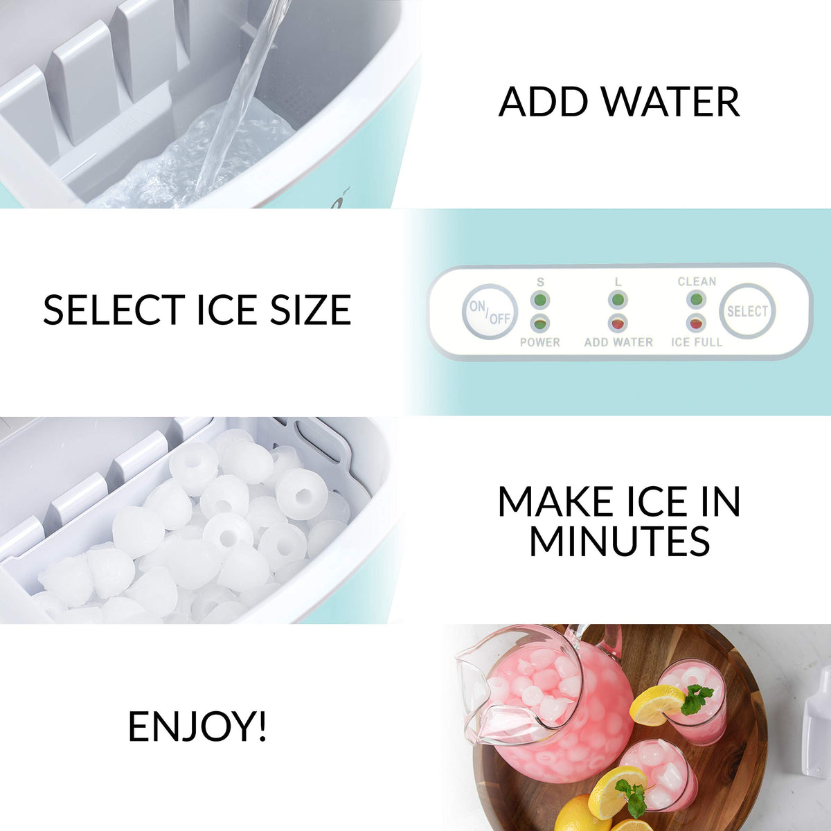 Igloo Portable Ice Maker with Scoop - Ice Maker with LED Control Panel & 1.5 Quart Water Tank - Stainless Ice Cube Maker Produces 26 Lbs. of Ice in 24 Hours with 9 Large or Small Cubes in 7 Minutes Jansha Store