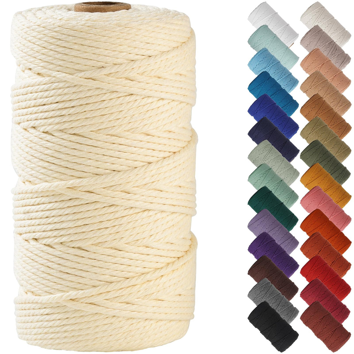 NOANTA Baby Blue Macrame Cord 3mm x 109yards, Cotton Rope Macrame Yarn Jansha Store