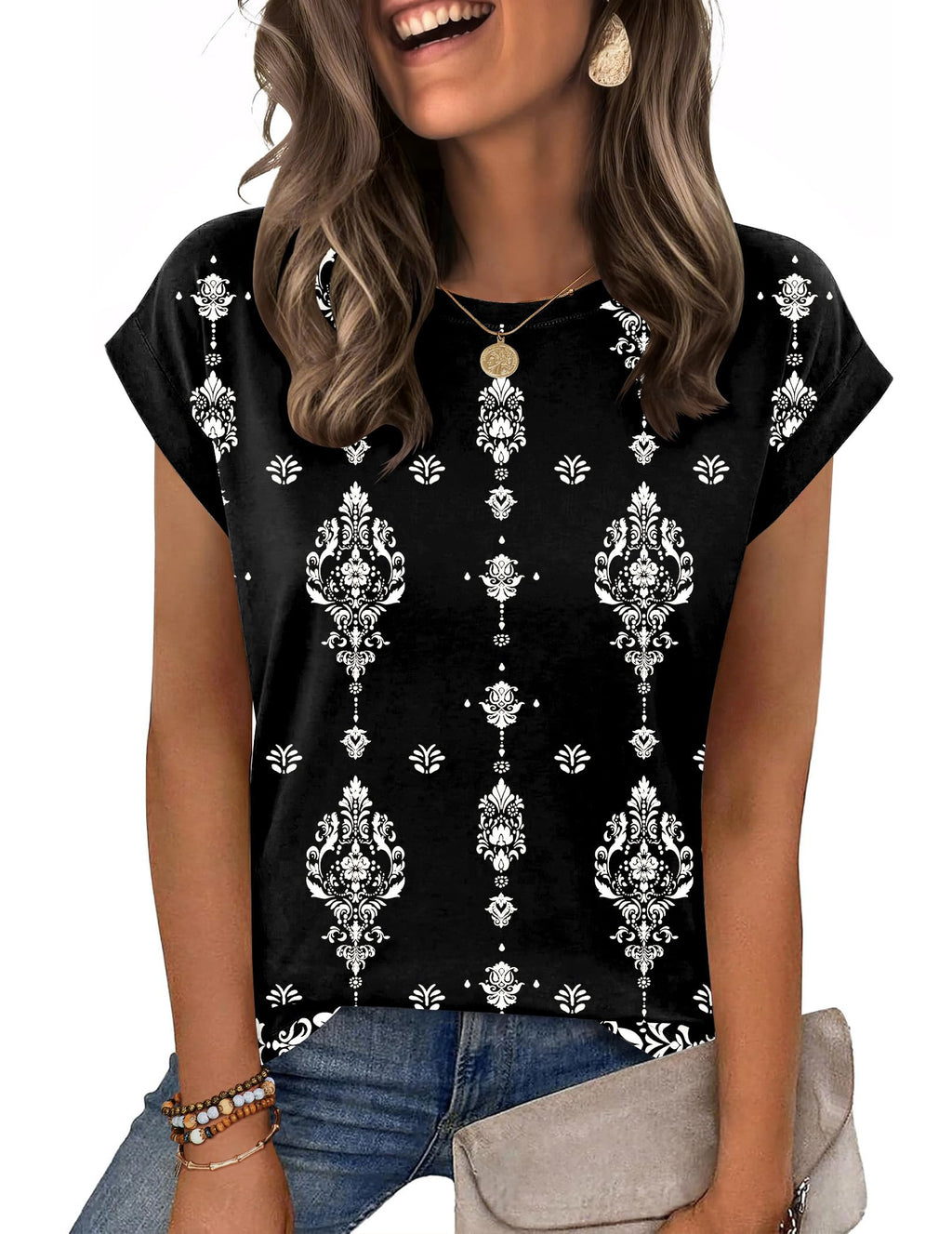 Zeagoo Womens Tops Summer Casual Cap Sleeve Tshirts Shirts Business Blouses Jansha Store