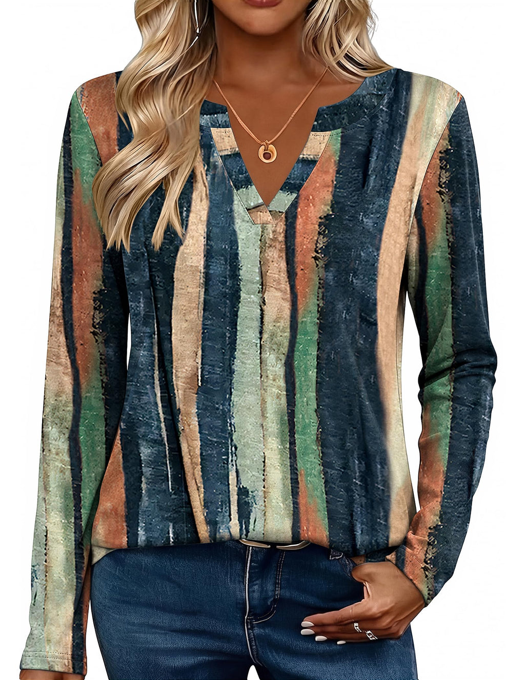 Zeagoo Womens Tops Long Sleeve V Neck Tee Shirts Cute Dressy Casual Jansha Store