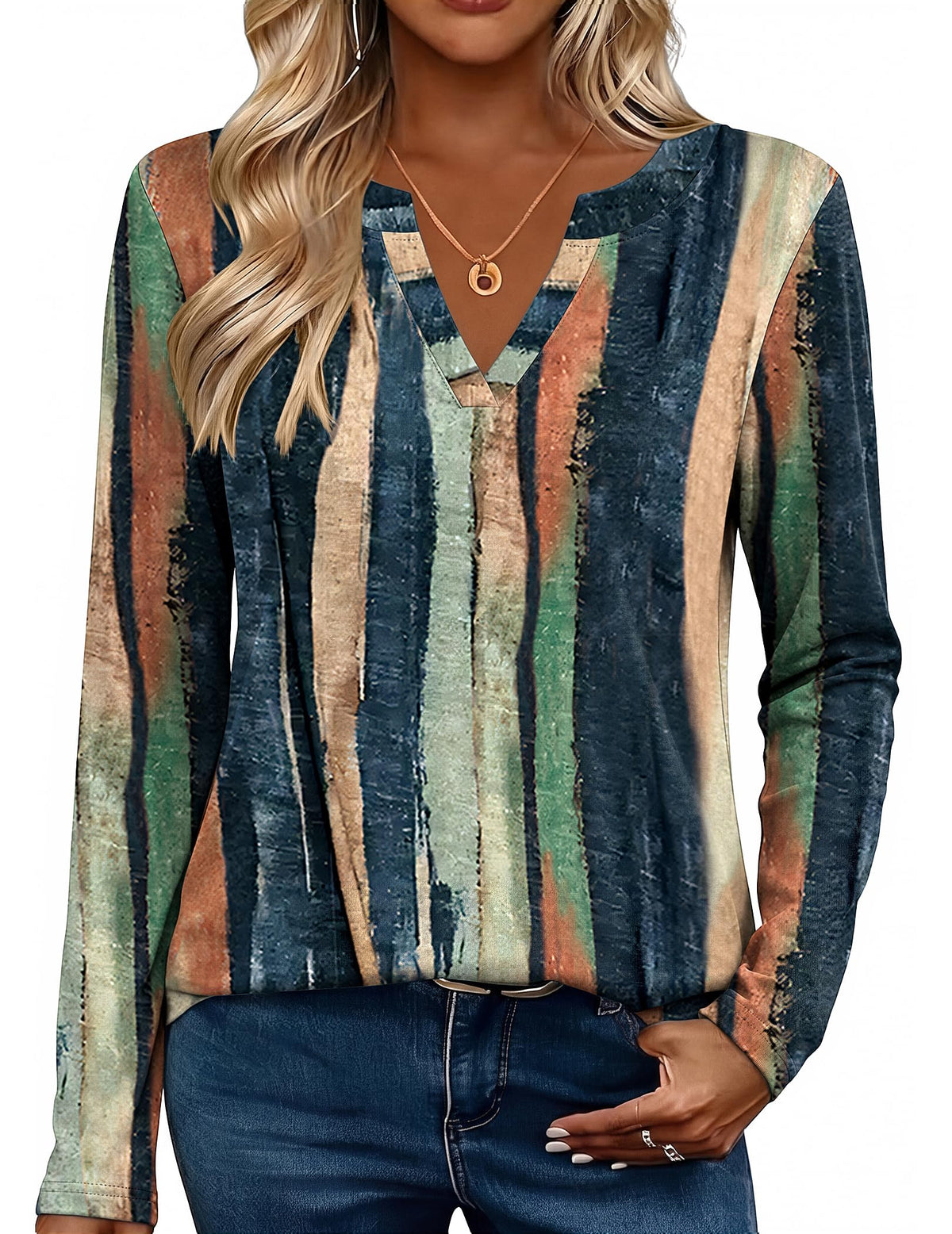 Zeagoo Womens Tops Long Sleeve V Neck Tee Shirts Cute Dressy Casual Jansha Store