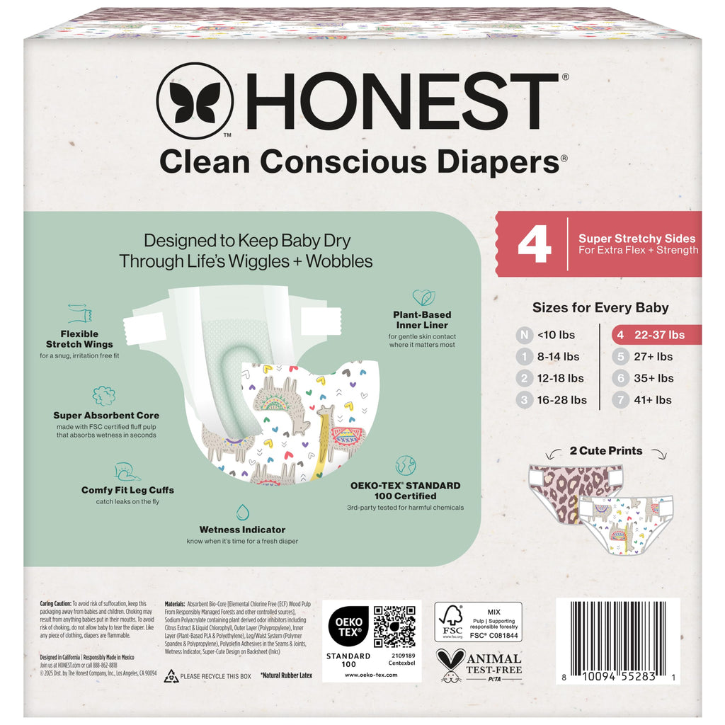 The Honest Company Diapers, All the Alpacas + Turtle Time, Size 1, 78 Count Jansha Store