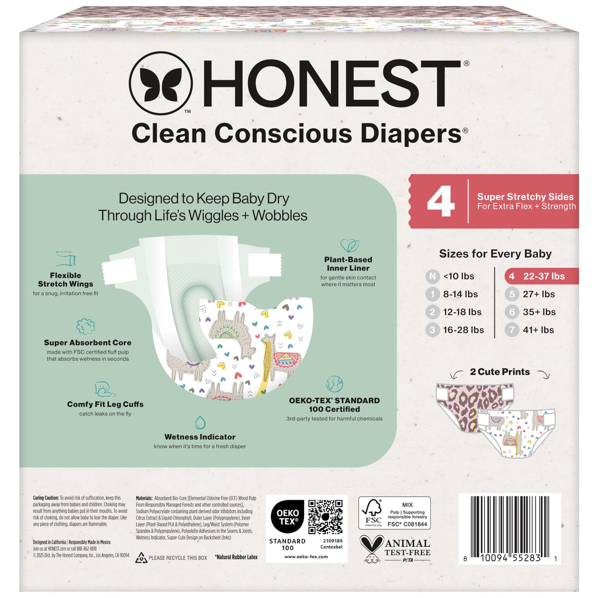 The Honest Company Diapers, All the Alpacas + Turtle Time, Size 1, 78 Count Jansha Store