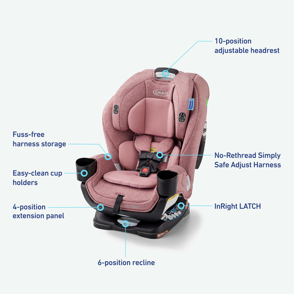 Graco Extend2Fit 2-in-1 Convertible Car Seat, Gotham Jansha Store