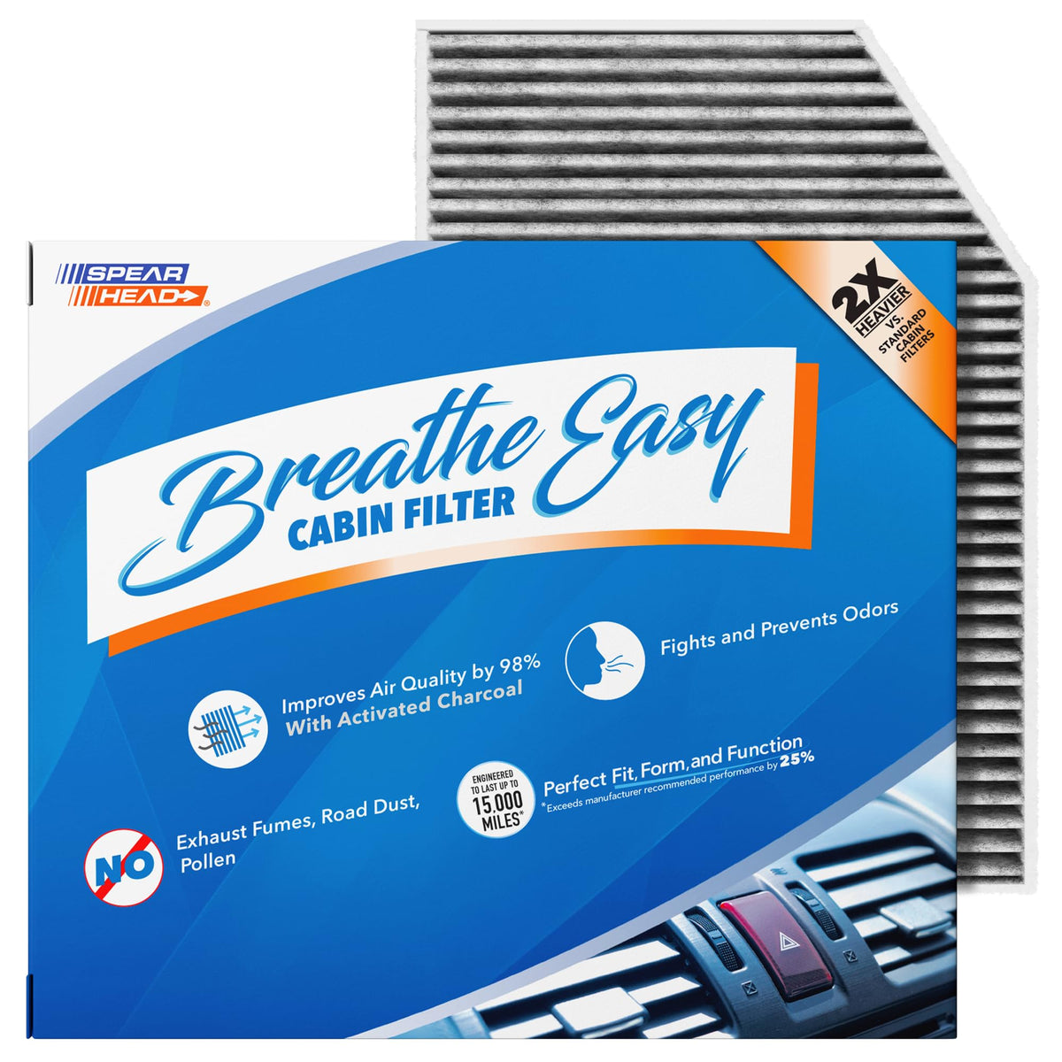 Spearhead Odor Defense Breathe Easy AC & Heater Cabin Air Filter (BE-157) Jansha Store