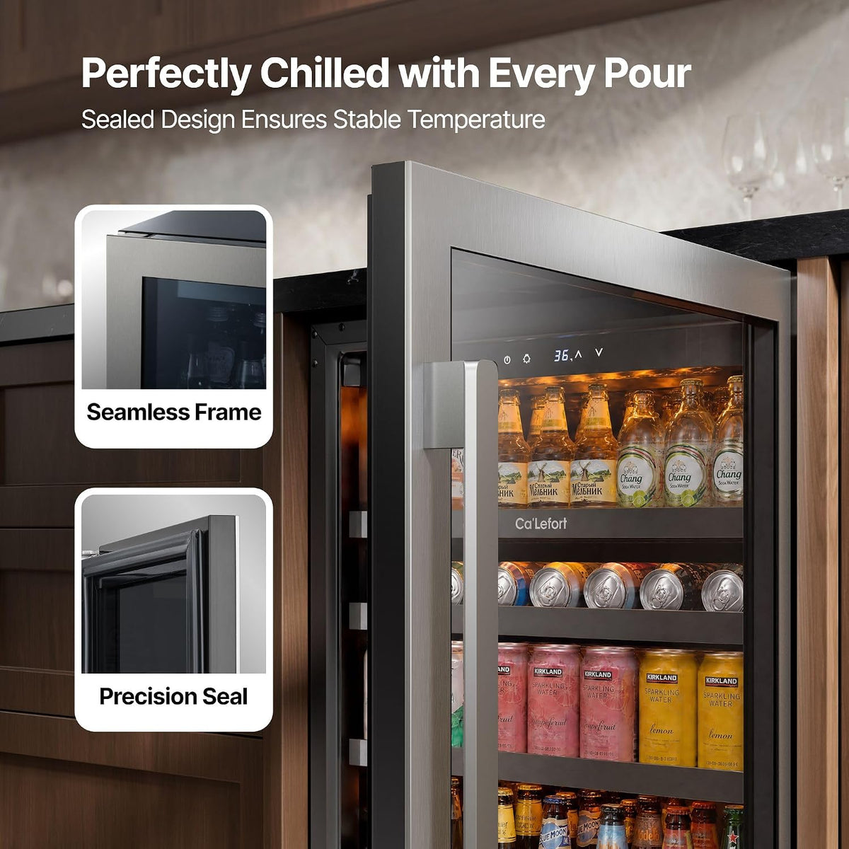 Ca'Lefort 24'' Beverage Refrigerator, 180 Can Beverage Fridge Under Counter Jansha Store