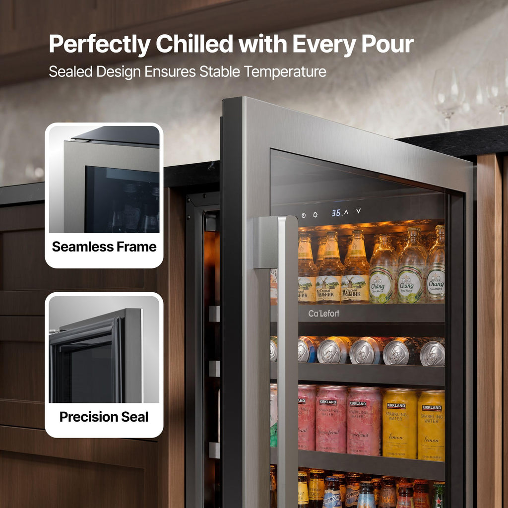 Ca'Lefort 24'' Beverage Refrigerator, 180 Can Beverage Fridge Under Counter Jansha Store
