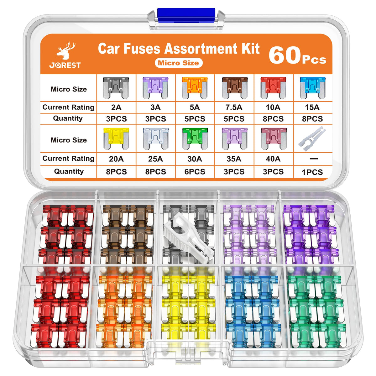 JOREST 300Pcs Car Fuse Assortment Kit, 160 Mini Blade Fuses Automotive + 90 Standard Auto Fuses + 50 Micro + Puller – Replacement for RV Camper Boat Truck (2Amp 3A 5A 7.5A 10A 15A 20A 25A 30A 35A 40A) Jansha Store