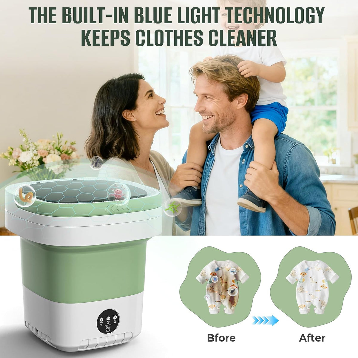 20L Foldable Portable Washing Machine, 45dB Ultra Quiet 3 Modes Mini Washer with Spin Basket, No Installation Compact Washer for Travel RV Dorm Apartment Camping, Baby Clothes Underwear Socks Jansha Store