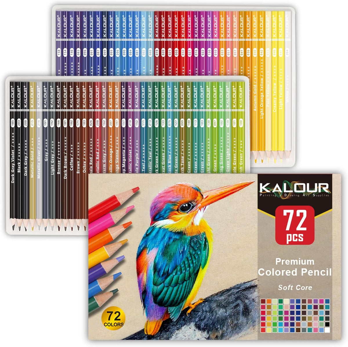 KALOUR 72 Count Colored Pencils for Adult Coloring Books, Soft Core,Ideal for Drawing Blending Shading,Color Pencils Set Gift for Adults Kids Beginners Jansha Store
