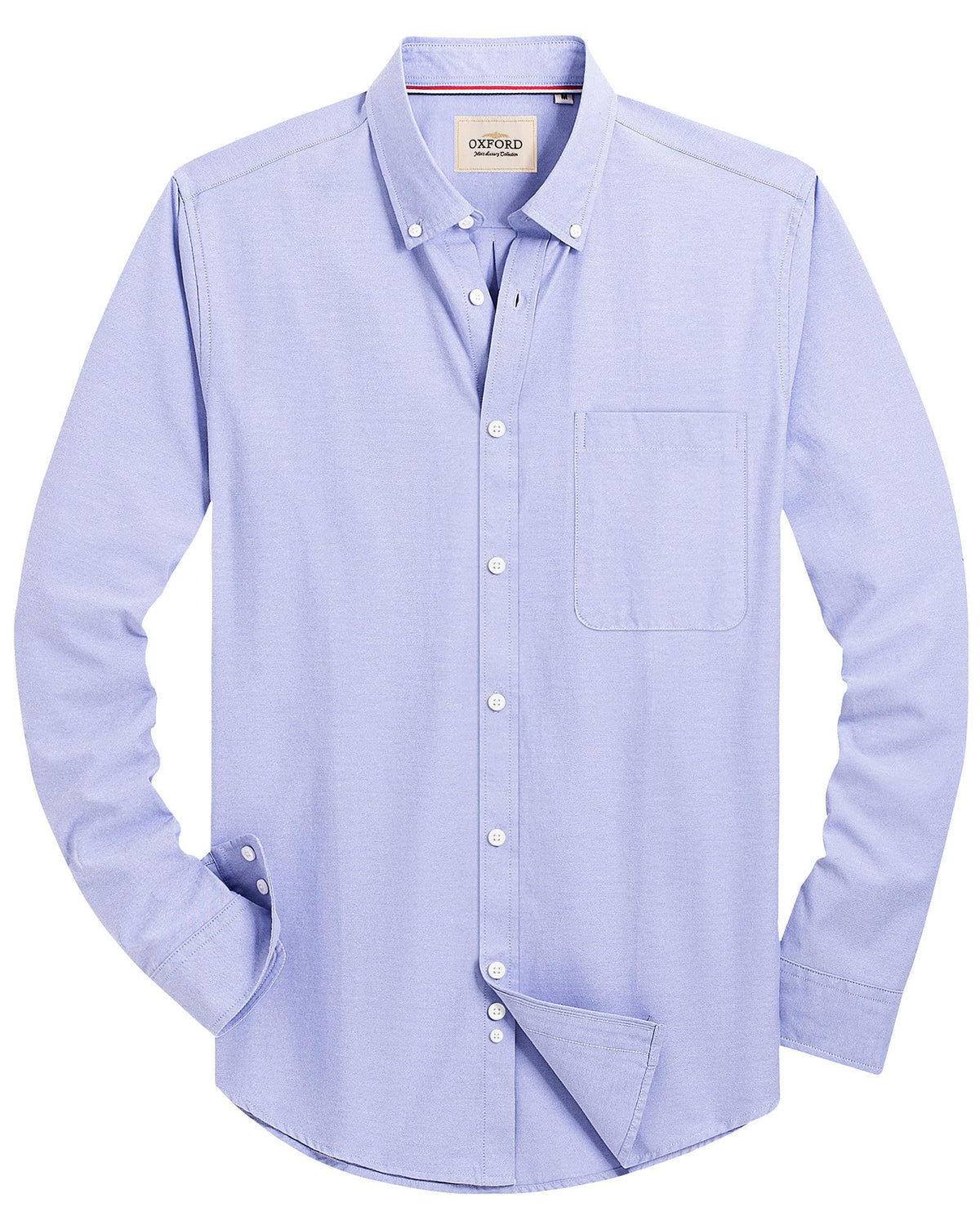 Alimens & Gentle Mens Solid Oxford Shirt Long Sleeve Dress Shirt Work Casual Button Down Shirts with Pocket Jansha Store