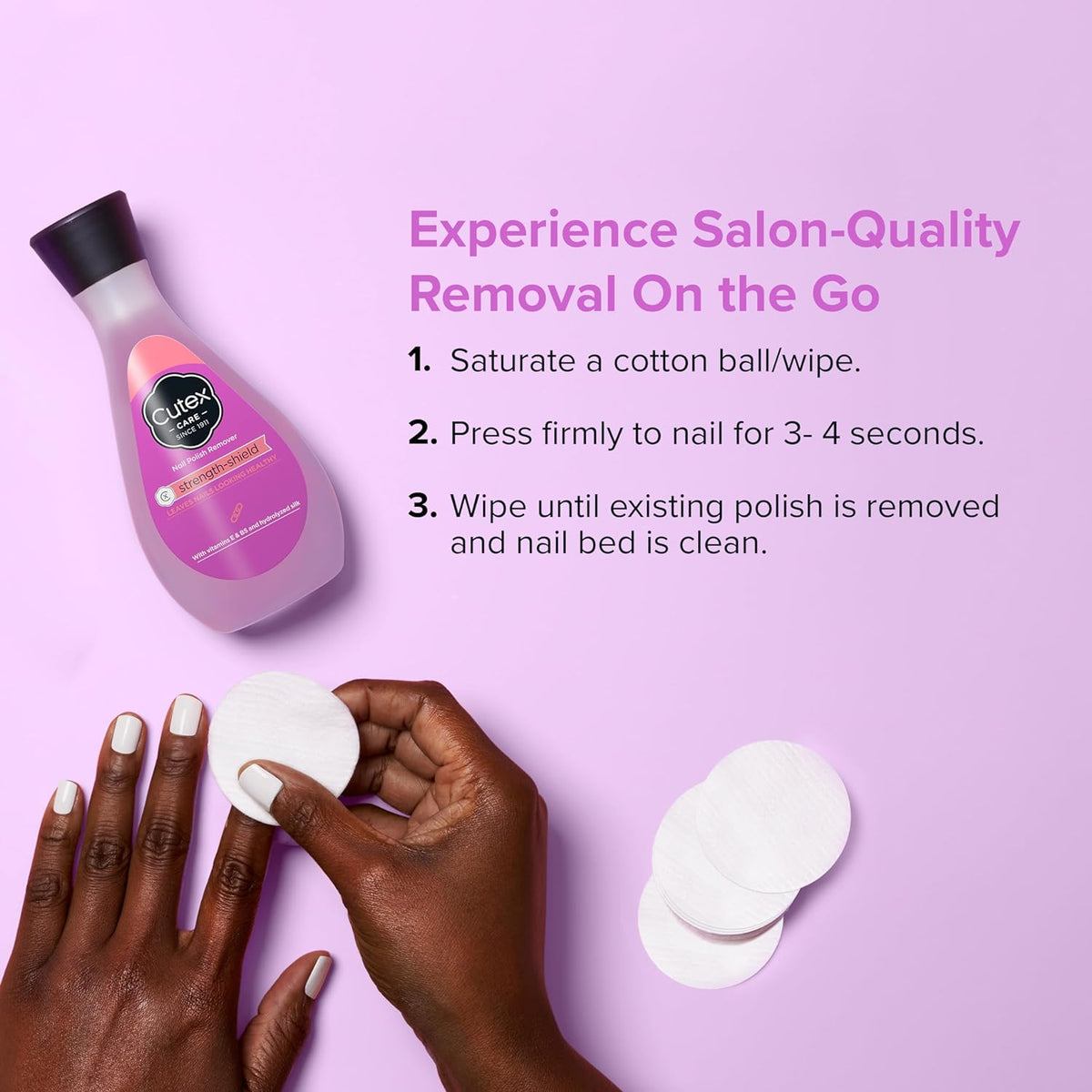 Cutex Nail Polish Remover, Strength Shield, Leaves Nails Looking Healthy, Contains Vitamins E, B5 & Hydrolyzed Silk, 6.76 Fl Oz Jansha Store