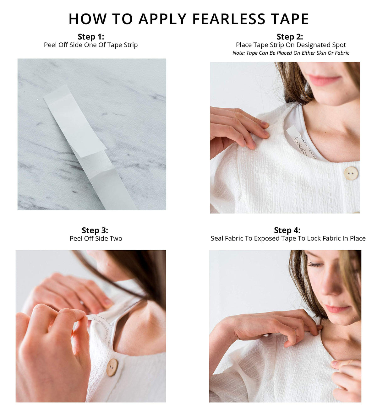 Fearless Tape Extra Wide Double Sided Fashion Tape, 36 Strips Jansha Store