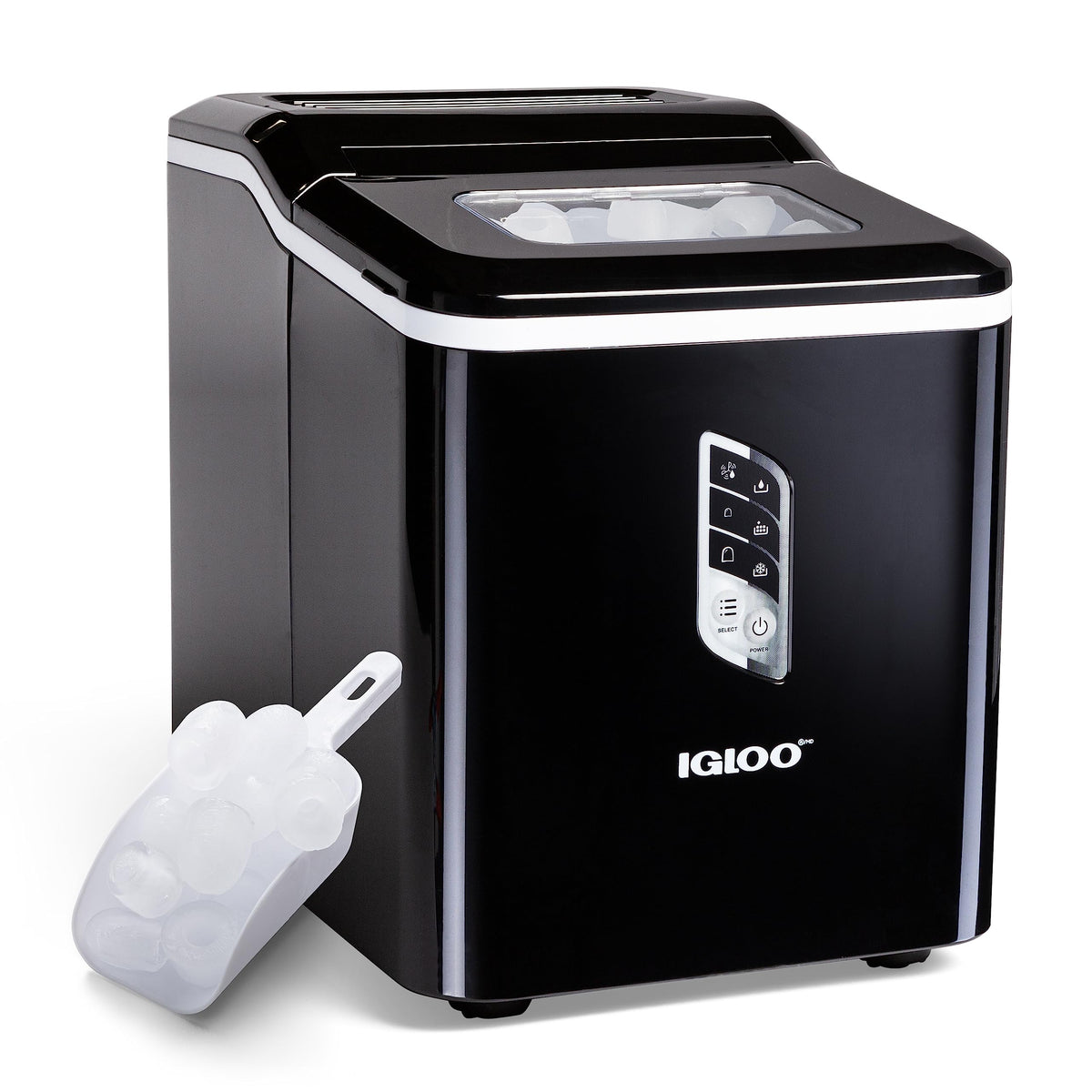 Igloo Portable Ice Maker with Scoop - Ice Maker with LED Control Panel & 1.5 Quart Water Tank - Stainless Ice Cube Maker Produces 26 Lbs. of Ice in 24 Hours with 9 Large or Small Cubes in 7 Minutes Jansha Store