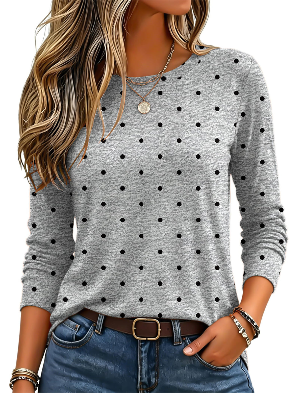 Zeagoo Women's Casual Shirts Long Sleeve Tops Crewneck Tshirts Fall Clothes Jansha Store