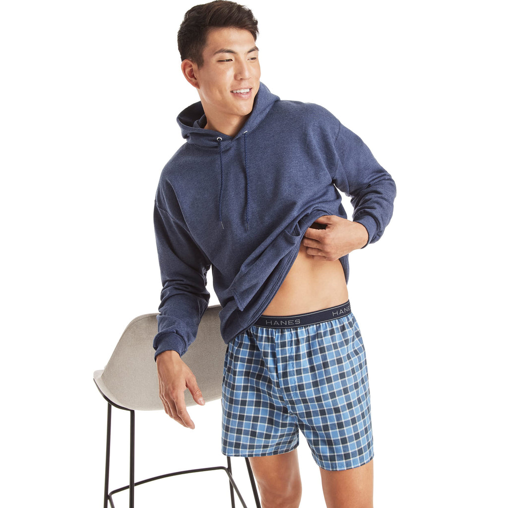 Hanes Men's Underwear Boxers Pack, Cool & Breathable Cotton Underwear, Moisture-Wicking Boxers for Men Jansha Store