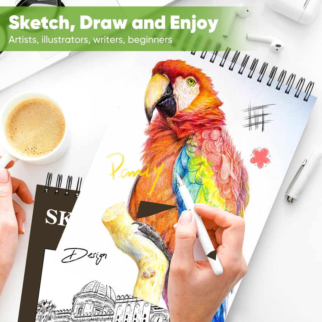 Soucolor Sketch Book 9" x 12", 100 Sheets Kids Art Sketchbook Drawing Pad Jansha Store