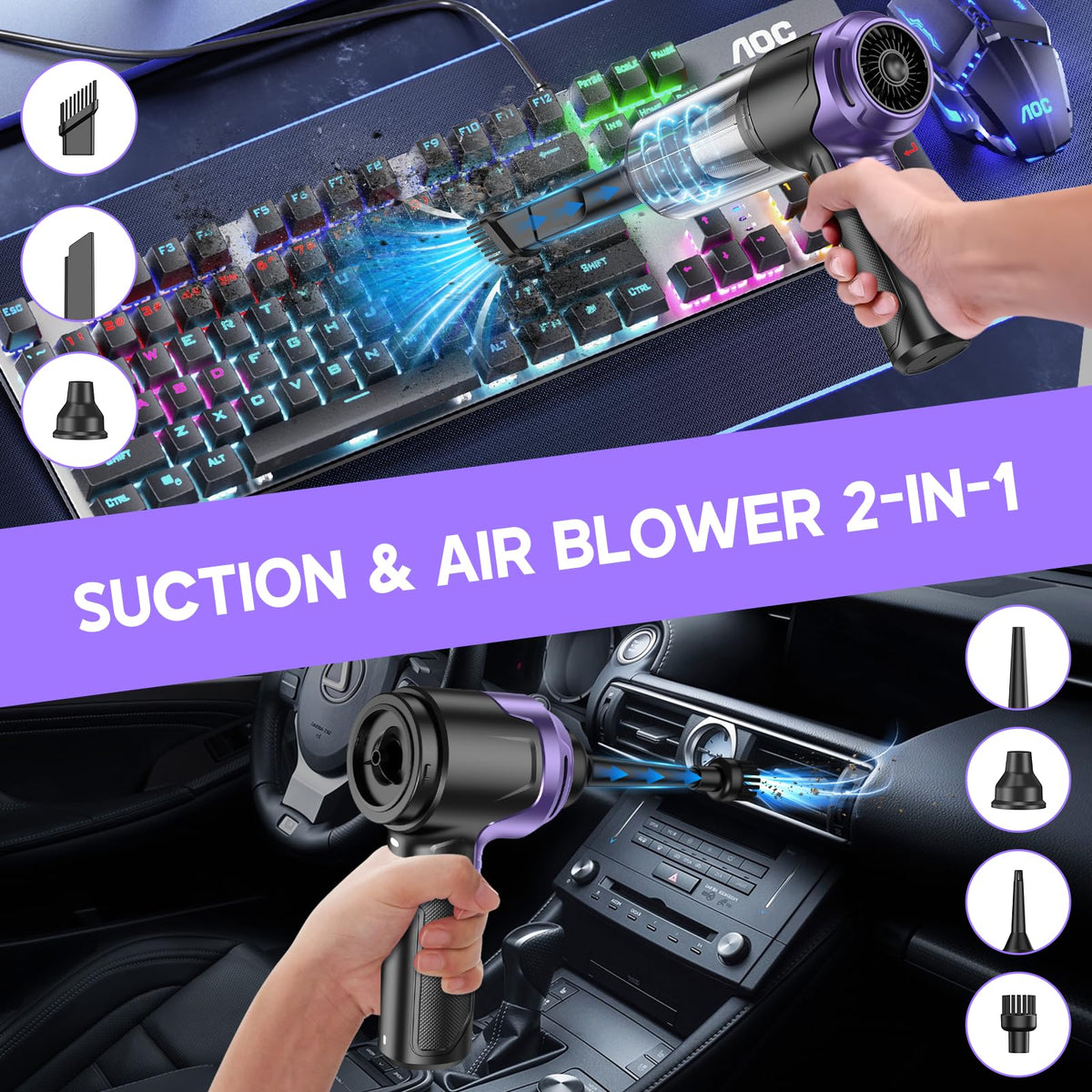 KMM Handheld Car Vacuum Cleaner, Hand Held Vacuum & Air Duster Jansha Store