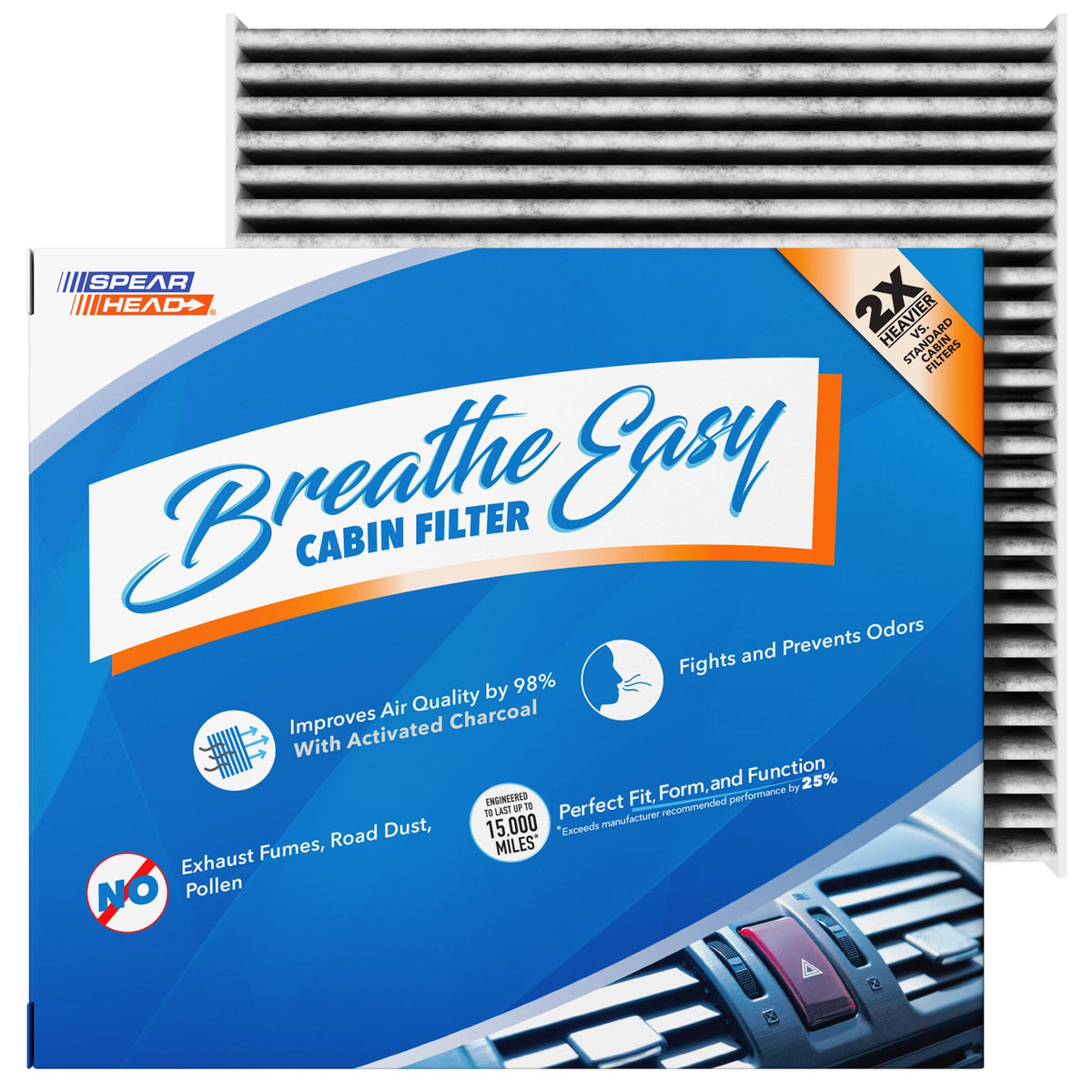 Spearhead Odor Defense Breathe Easy AC & Heater Cabin Air Filter (BE-157) Jansha Store