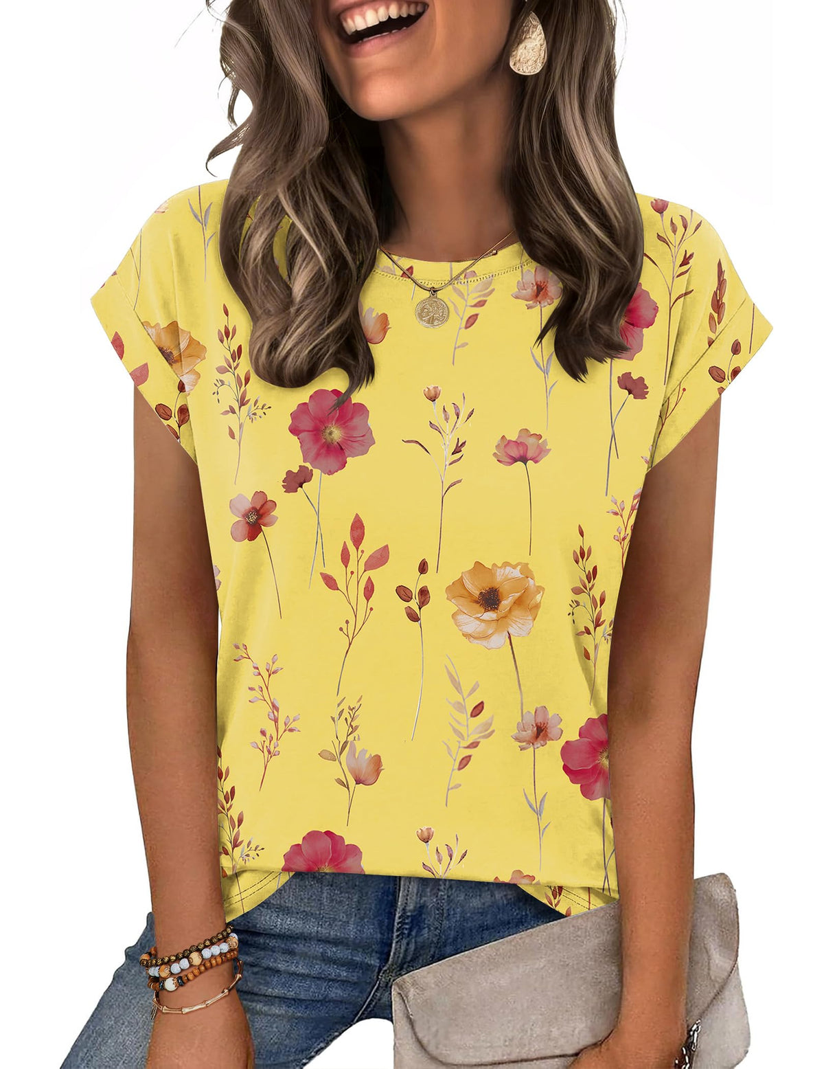 Zeagoo Womens Tops Summer Casual Cap Sleeve Tshirts Shirts Business Blouses Jansha Store
