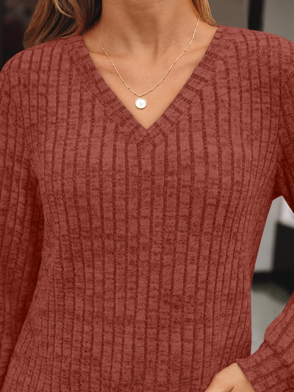 AUTOMET Womens V Neck Long Sleeve Shirts Fall Tops 2026 Lightweight Sweater Jansha Store