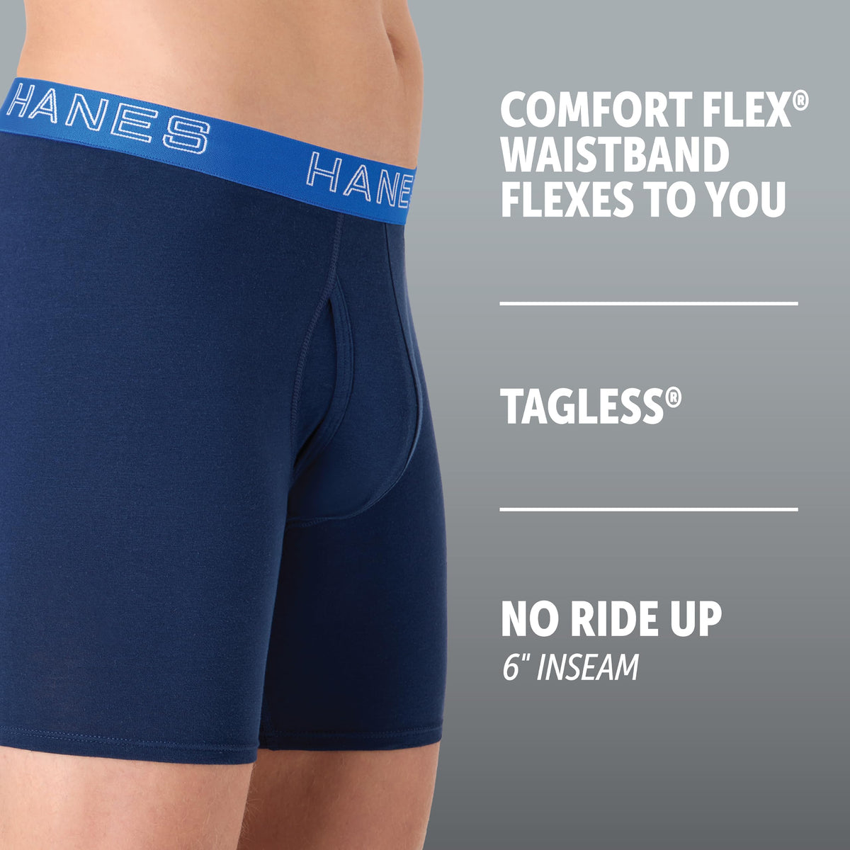 Hanes Men's Boxer Brief Underwear Pack, Stretch Cotton Boxer Briefs for Men, Moisture-wicking, 6-pack Jansha Store