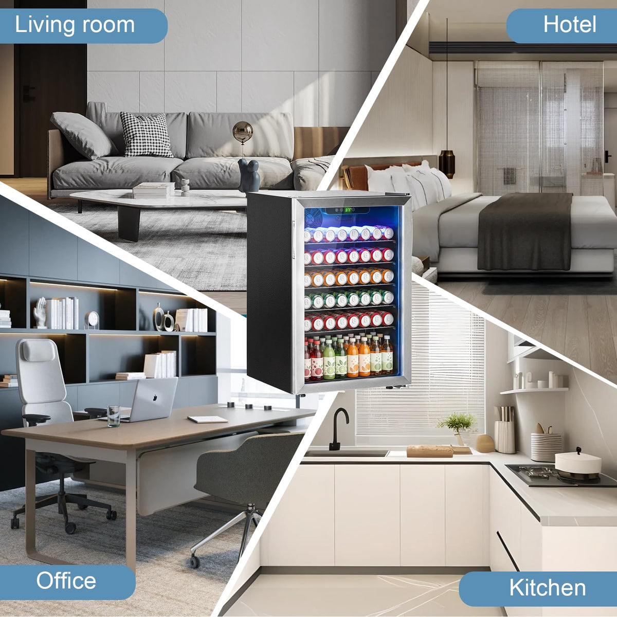 DOGHLY 1.7 Cu.ft Mini Fridge Glass Door, 72 Cans Beverage Refrigerator Jansha Store