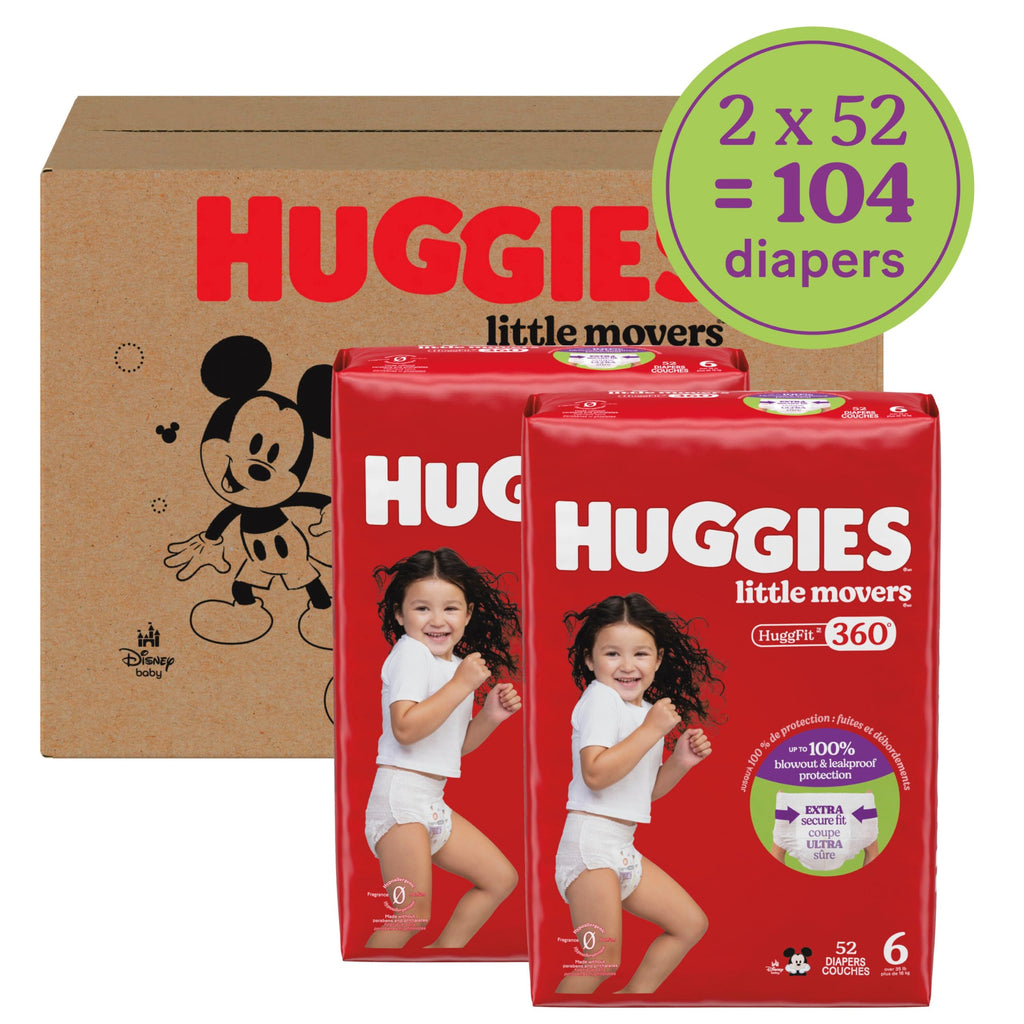 Huggies Little Movers HuggFit 360 Diapers Size 5, 128 Count (2 Packs of 64) Jansha Store