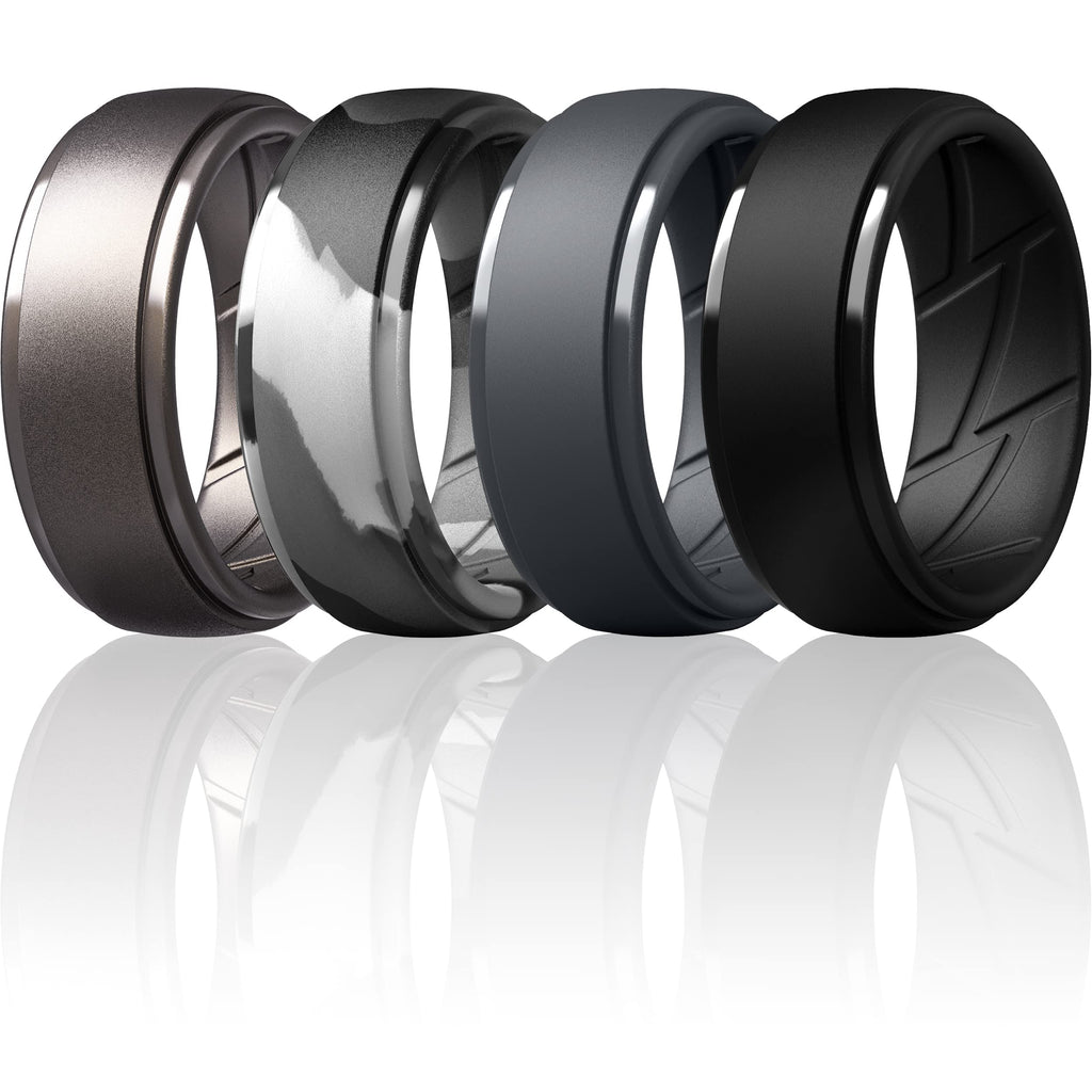 ThunderFit Men's Silicone Rings, Breathable Rubber Bands, 10mm Wide Jansha Store
