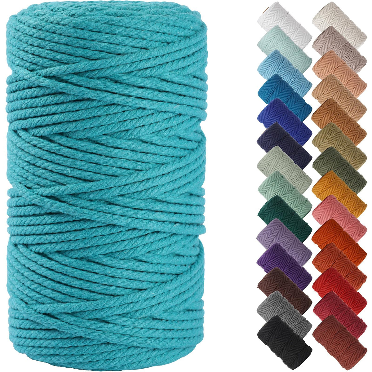 NOANTA Baby Blue Macrame Cord 3mm x 109yards, Cotton Rope Macrame Yarn Jansha Store
