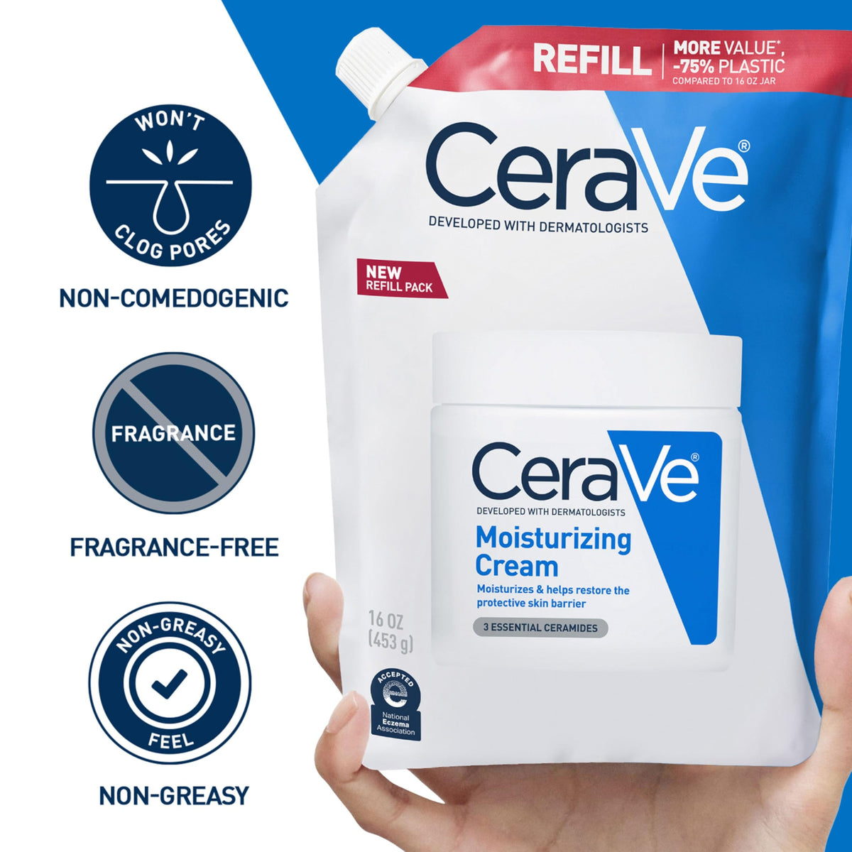 CeraVe Moisturizing Cream, Face & Body Moisturizer for Dry Skin, 19oz Jansha Store