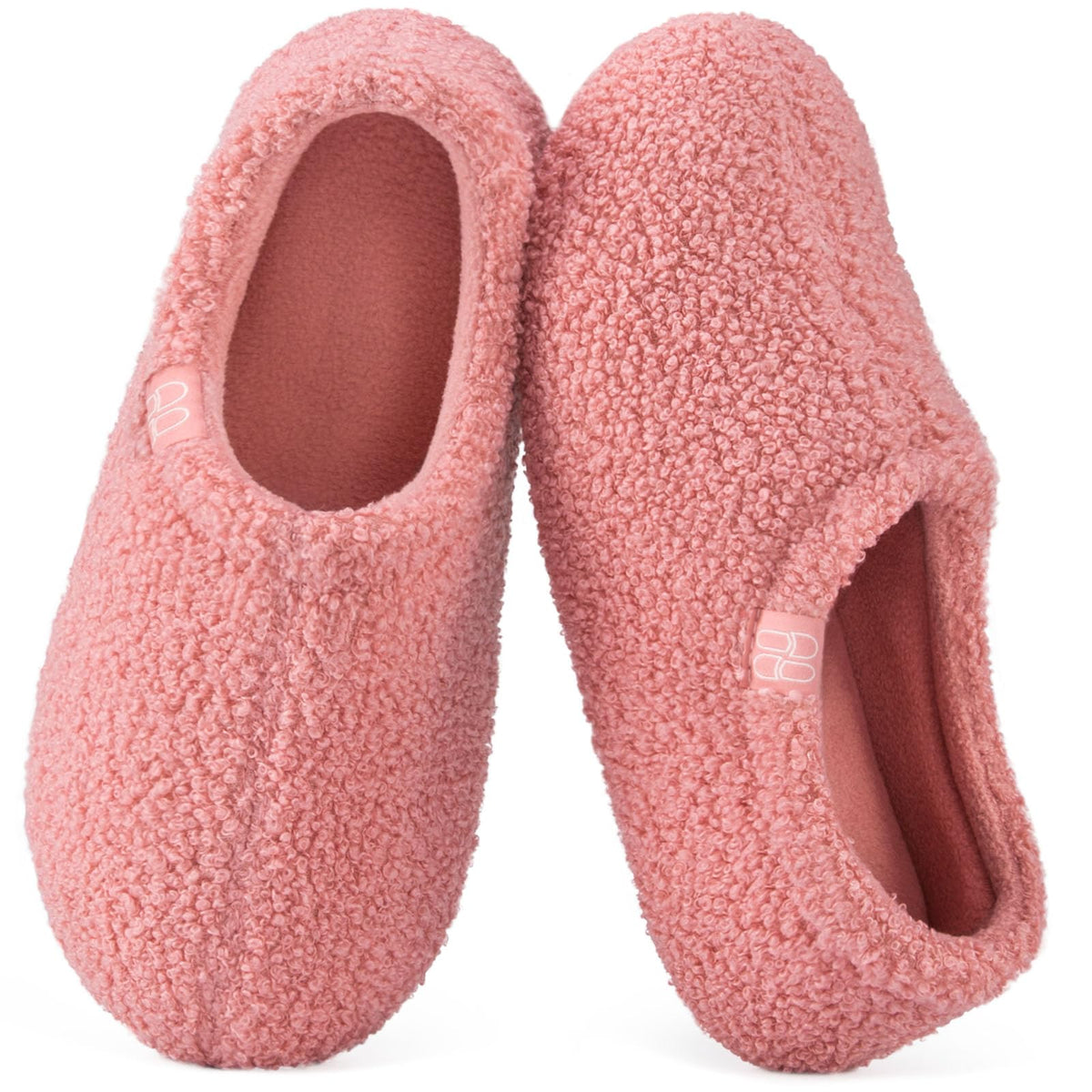 HomeTop Women's Fuzzy Curly Fur Fleece Lining Memory Foam Loafer Slippers Jansha Store