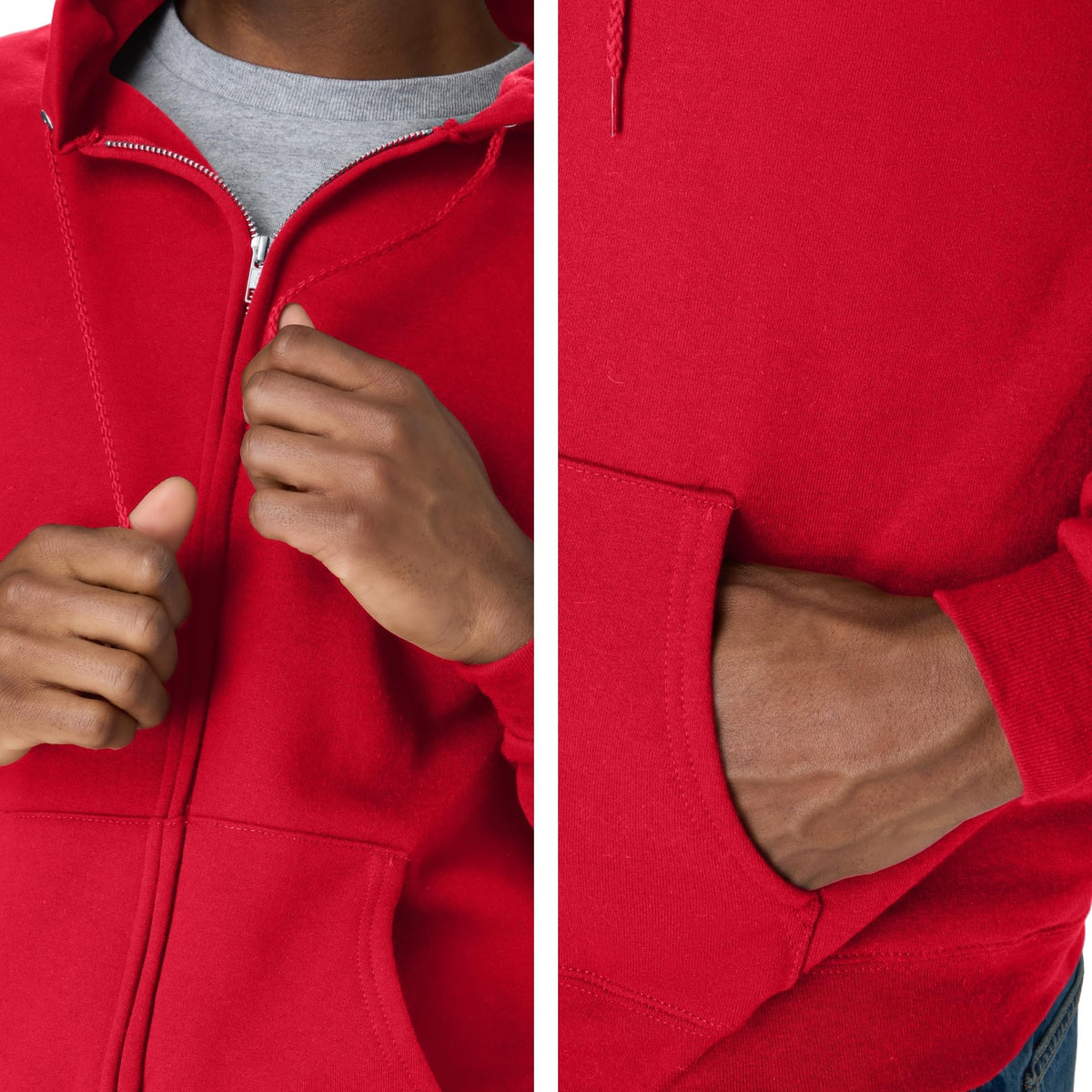 Hanes Men's Zip-up Hoodie, Ecosmart Fleece Full-zip Hoodie for Men, Hooded Sweatshirt Jansha Store