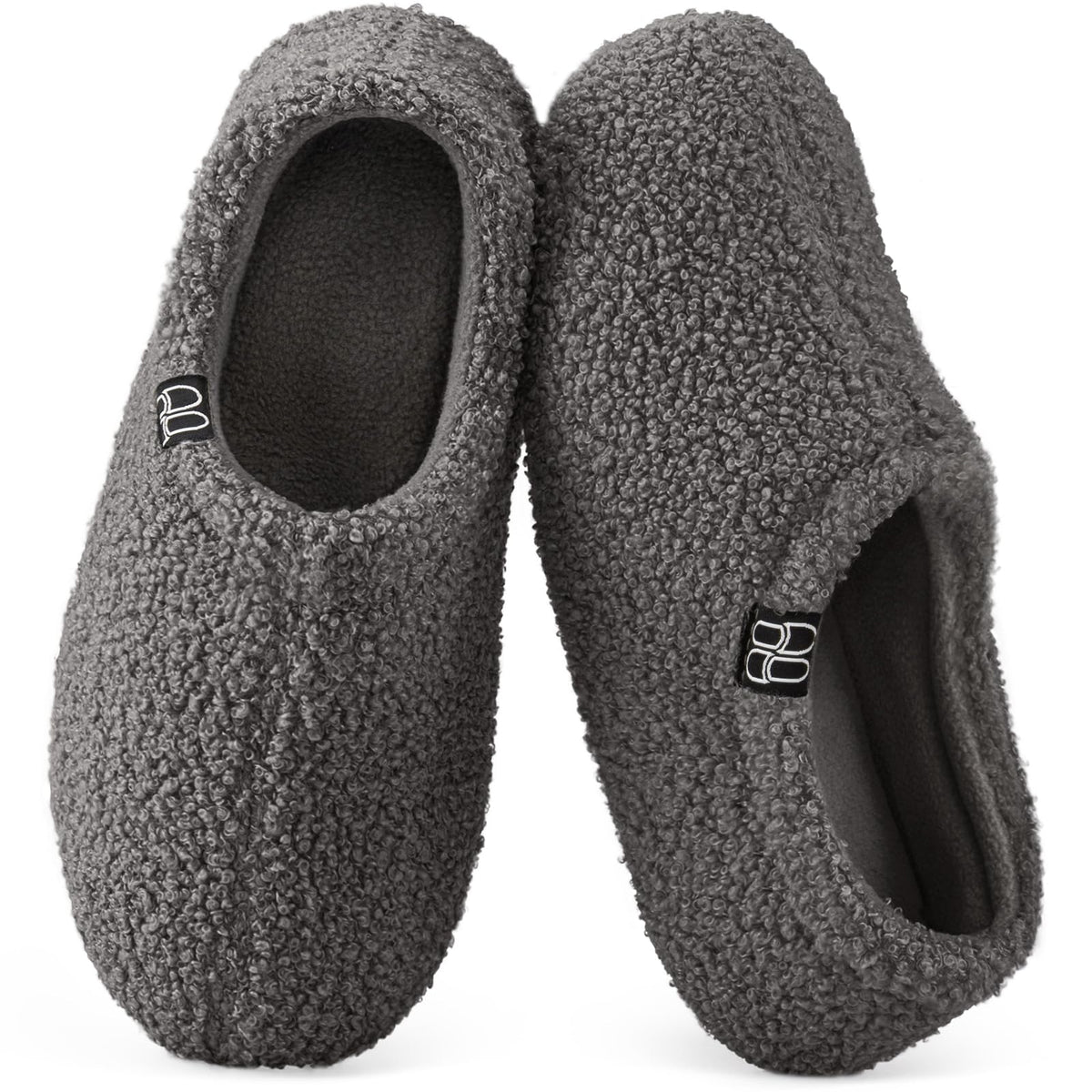 HomeTop Women's Fuzzy Curly Fur Fleece Lining Memory Foam Loafer Slippers Jansha Store