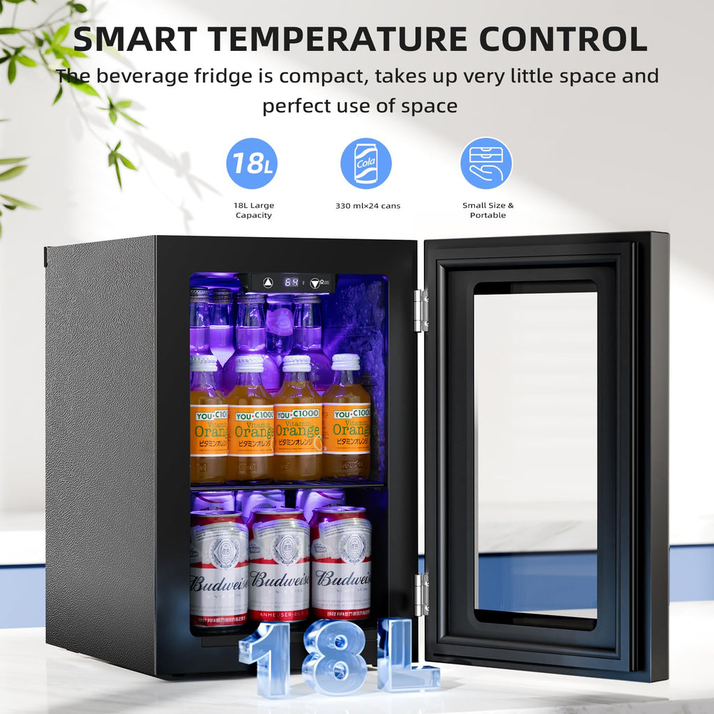 Antarctic Star Beverage Refrigerator Cooler 68 Can, Mini Fridge with Glass Door for Beer Drinks Wine,Freestanding Small Fridge with Electronic Temperature Control for Home and Bar,1.7 cu.ft Jansha Store