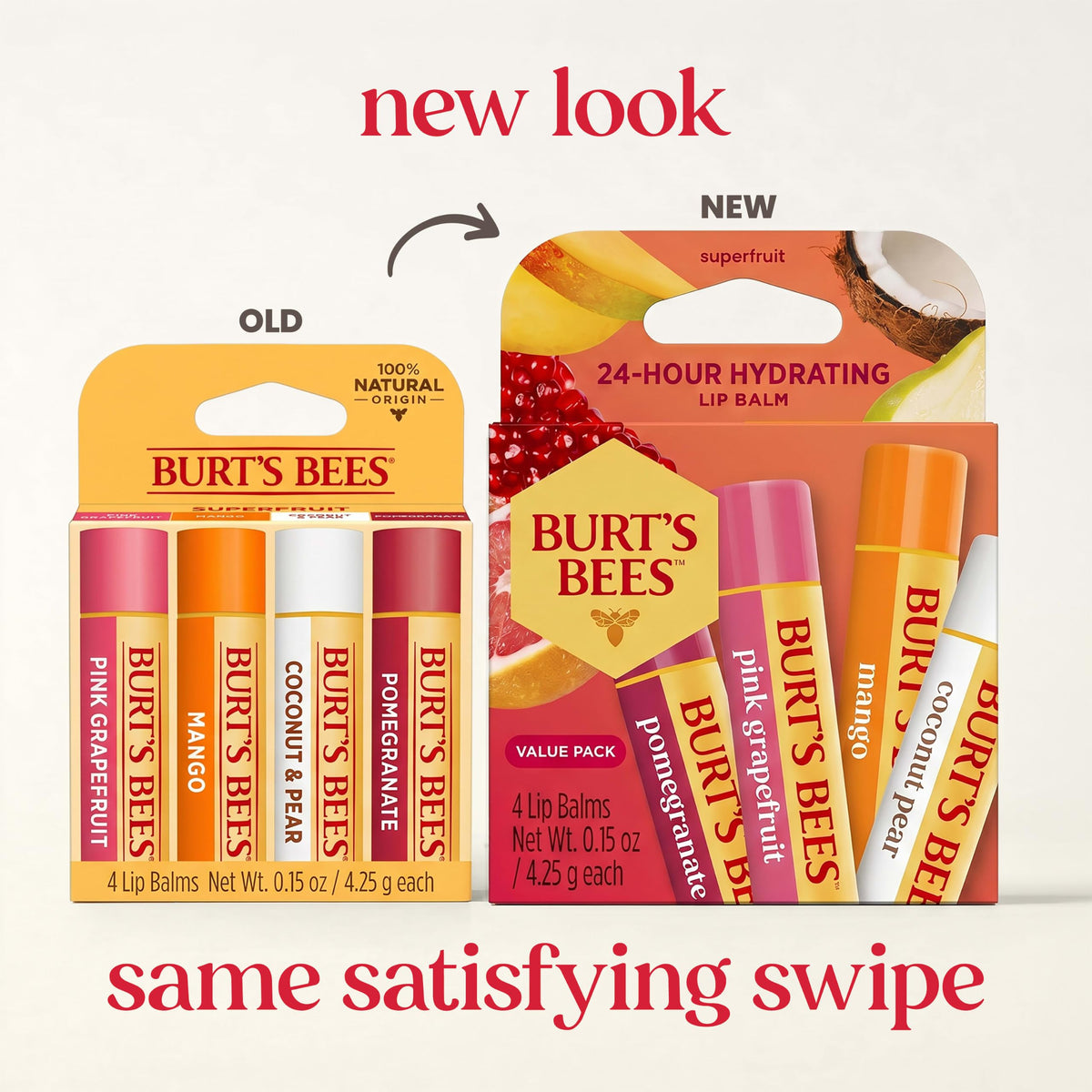 Burt's Bees Lip Balm, Pomegranate, 0.15 oz., 4 Tubes Jansha Store