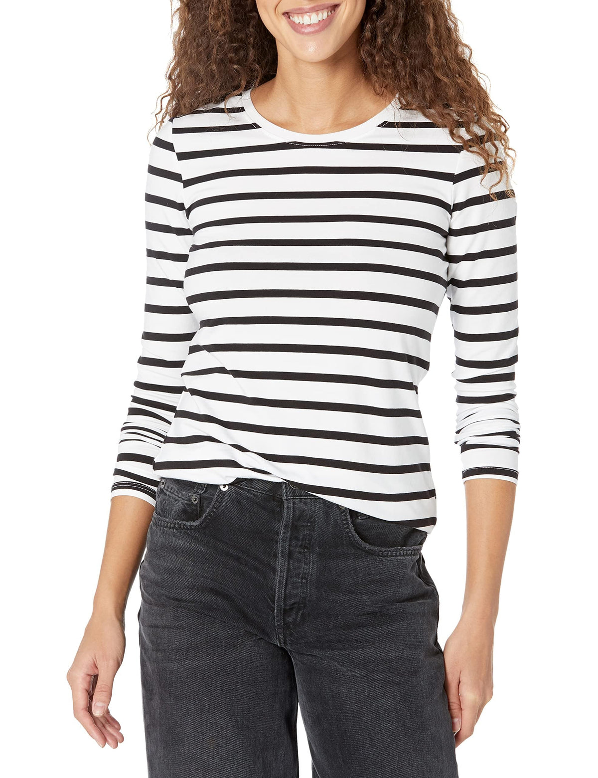 Amazon Essentials Women's Regular-Fit Long-Sleeve Crewneck T-Shirt Jansha Store