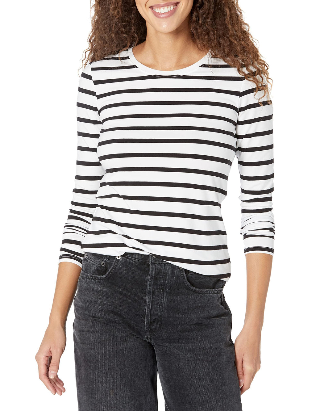 Amazon Essentials Women's Regular-Fit Long-Sleeve Crewneck T-Shirt Jansha Store