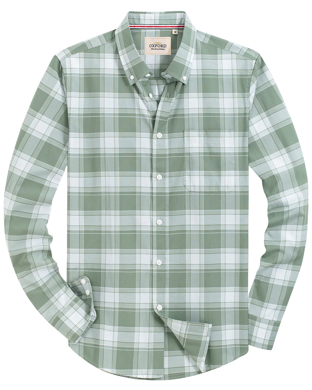 Alimens & Gentle Mens Solid Oxford Shirt Long Sleeve Dress Shirt Work Casual Button Down Shirts with Pocket Jansha Store