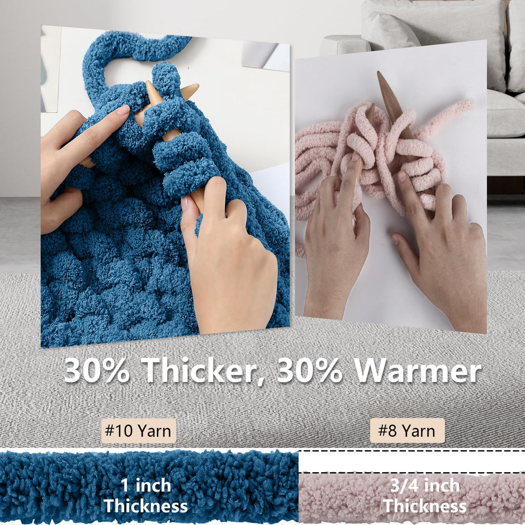 Cozyful Chunky Yarn for Hand Knitting - #10 Chunky Chenille Yarn, Jumbo Big Thick Chunky Yarns for Crocheting, Super Bulky Chunky Knit Blanket Yarns, 8 Skein (22 yds 8 oz Each Skein), Soft Sage Green Jansha Store